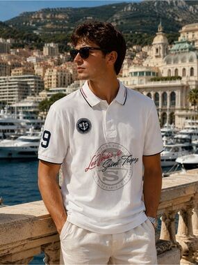 North Sails Les Voiles de Saint Tropez Graphic Polo Shirt Size Large Sailing